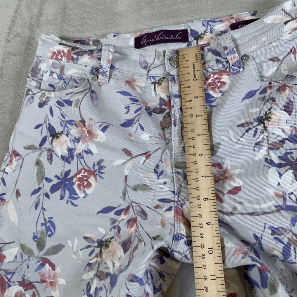 Gloria Vanderbilt Pants Womens 4 Short Floral Print Amanda Stretch Cotton Casual - Picture 5 of 14